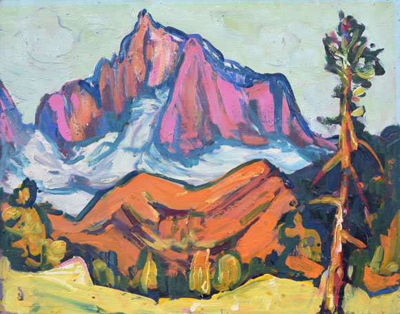 Konrad Sommer: Weißhorn, um 1968, Öl auf Hartfaser, 56,7 x 71,0 cm 