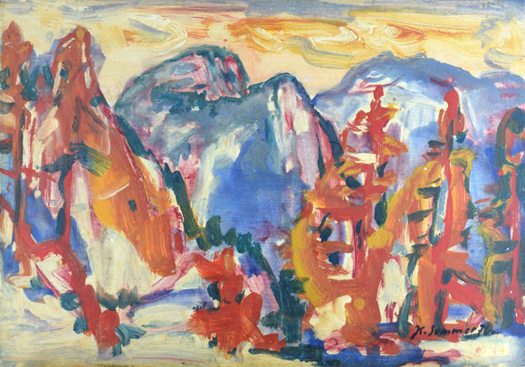 Konrad Sommer: Kehlstein, 1976, Öl auf Karton, 38,2 x 52,0 cm