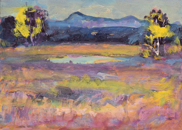 Konrad Sommer: Ostersee, um 1988, Öl auf Karton, 38,0 x 53,0 cm