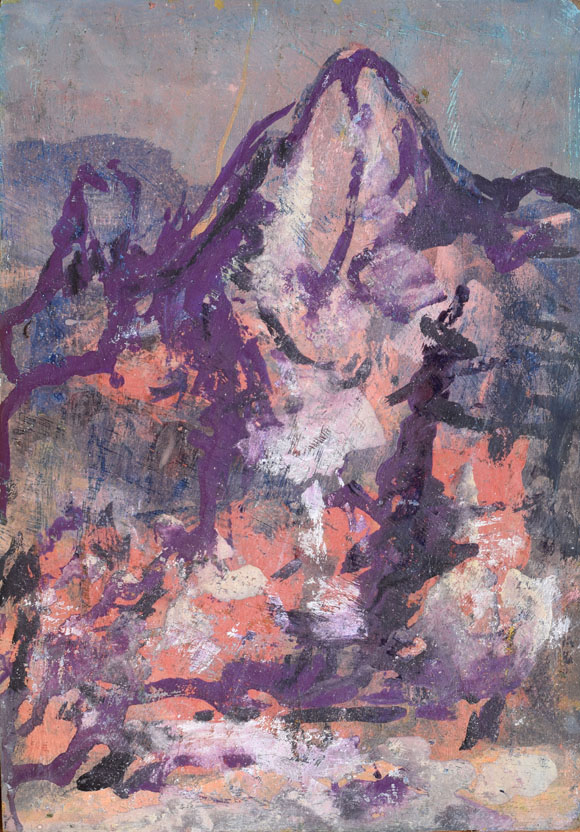 Konrad Sommer: Innere Landschaft, Berg, um 1997, Acryl/Öl auf Hartfaser, 57,0 x 40,0 cm
