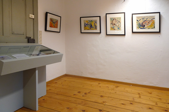 Blick in die Ausstellung Konrad Sommer: Gemälde und Aquarelle, eine späte Entdeckung 