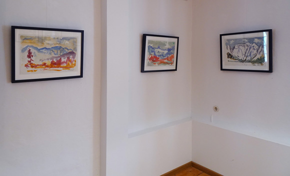 Blick in die Ausstellung Konrad Sommer: Gemälde und Aquarelle, eine späte Entdeckung 