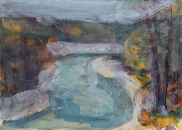Konrad Sommer: Ammer, 23.04.1961, Aquarellfarben auf Papier, 21,8 x 30,6 cm 