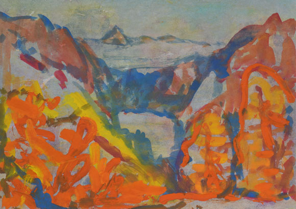Konrad Sommer: Königsee, um 1965, Aquarellfarben auf Papier, 22,3 x 32,2 cm