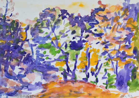 Konrad Sommer: Berchtesgaden,  Oktober 1993, Aquarellfarben auf Papier, 25,3 x 36,0 cm