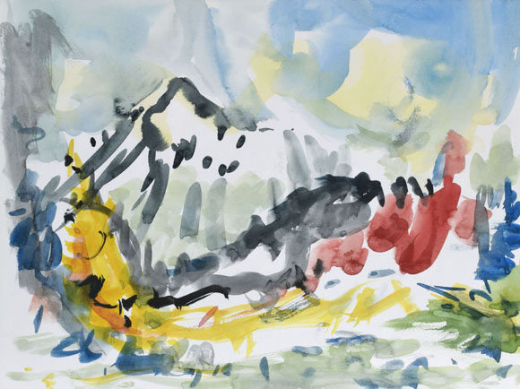 Konrad Sommer:  Rabenkopf, 28.06.1995, Aquarellfarben auf Papier, 24,0 x 32,0 cm