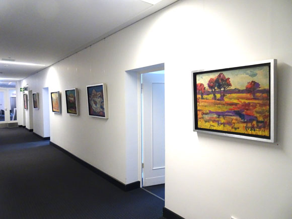 Blick in die Ausstellung Deutsche Wohnen SE - Gehag-Forum,16.12.2020-31.05.2021, Werke von Konrad Sommer 
