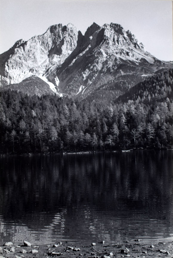 Konrad Sommer: Blindsee, Karwendelgebirge, Schwarzweißfoto, 1965  