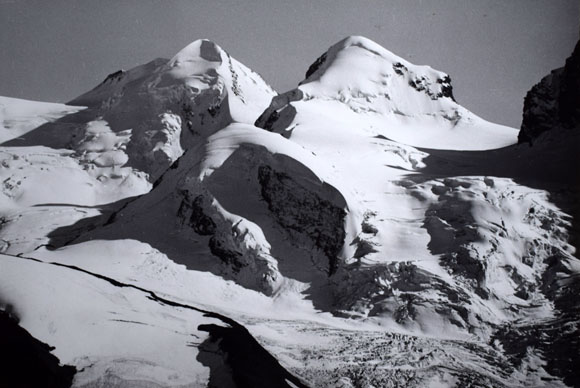 Konrad Sommer: Walliser Alpen: Castor und Pollux, Schwarzweißfoto, 1964  